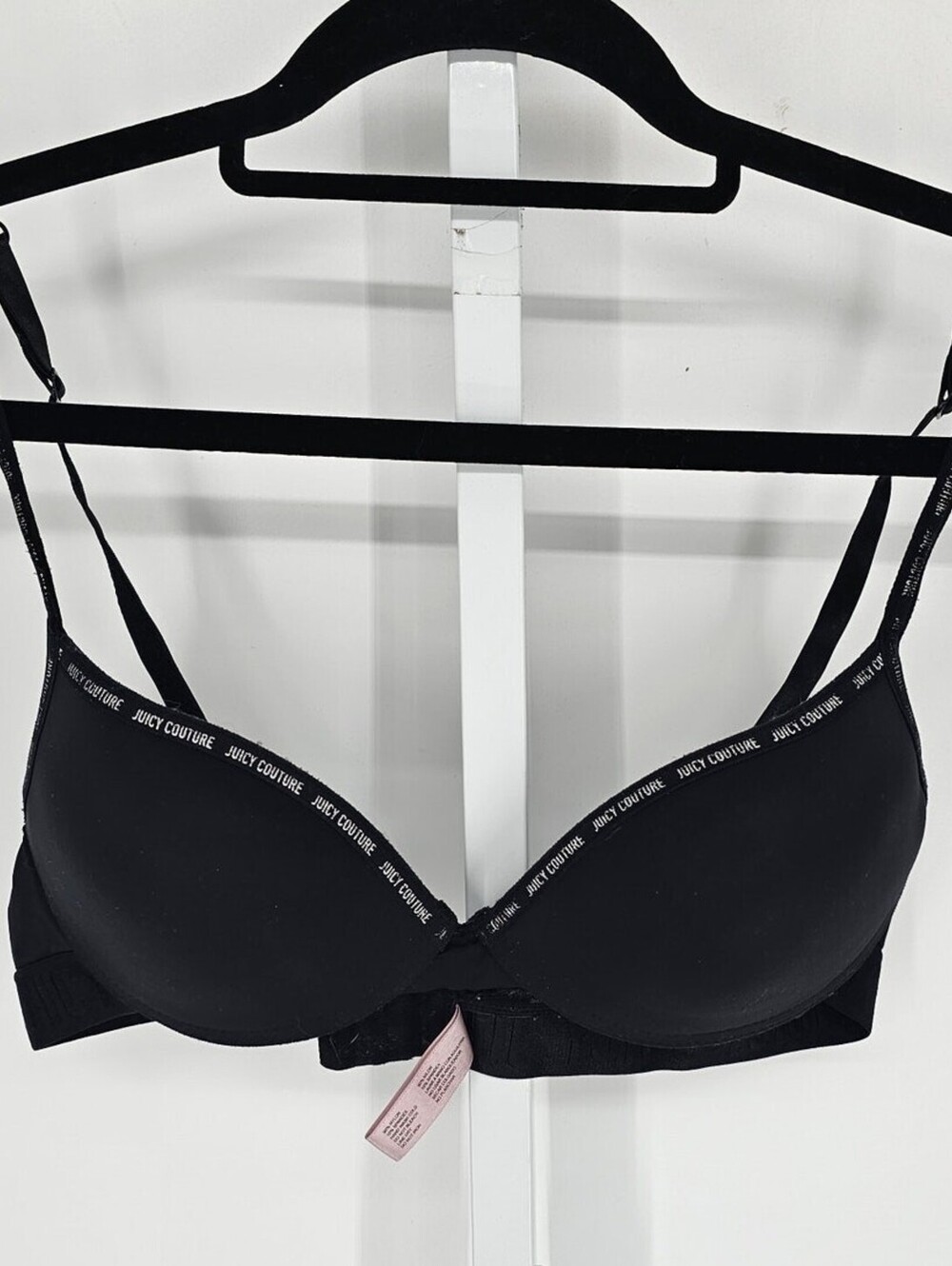 Vintage Y2K Juicy Couture Womens Sz 34B Lightly Lined T Shirt Bra Black